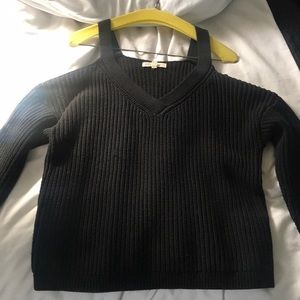 Black open shoulder sweater